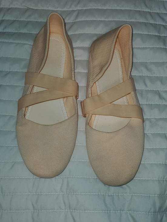sangeeson Shoes - Women’s Ballet Flats with Cross Elastic Straps in Light Beige